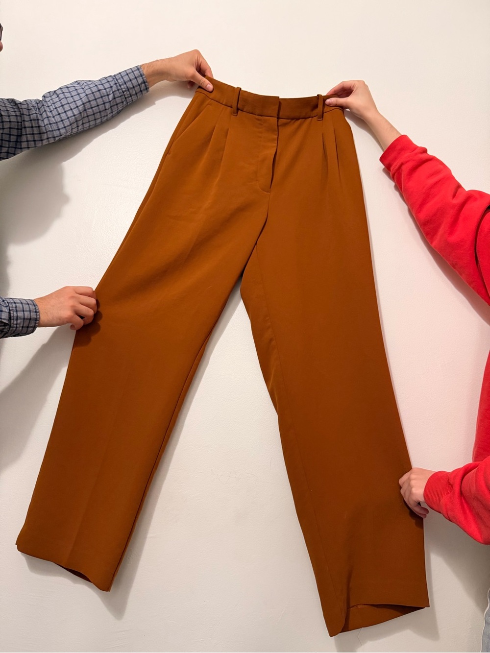 Wilfred Wide-Leg High-Rise Pants in Rust Brown